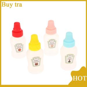 [Buytra] 4Pcs set Mini Sauce Bottle Ketchup Honey Salad Containers Bottles Portable Sauce Jars Storage Lunch Box Dressing Dispensers