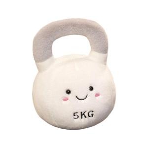 Gym Theme Cute Kettlebell Plush Toy Throw Pillow Infant Sensory Play Soft Baby Gift White