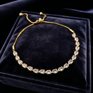 Luxury 18K Gold Zircon Bracelets Jewelry Adjustable Womens Bracelet Versatile Jewelry Lover Gift