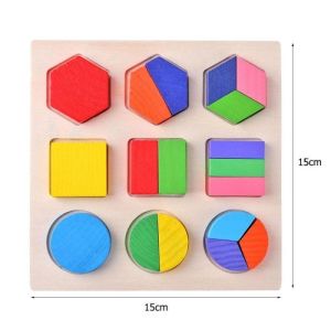 Geometri warna warni iq playset Mainan Edukasi Puzzle Kayu / Puzzle Geometri