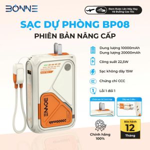 [TẶNG TÚI ĐỰNG ]Sạc Dự Phòng BP08 Củ Sạc Nhanh BONNE BP08 10.000 mAh 20.000 mAh Hỗ Trợ Sạc Không Dây