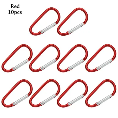 【COD&Fast Delivery】 1/5/10Pcs Outdoor Sports Multicolor Aluminium Safety Buckle Keychain Alloy Carabiner Climbing Button Camping Hiking Hook