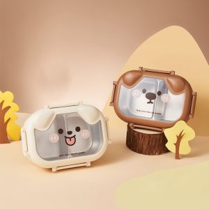 JIAOD Cartoon Divides Food Container Leak-proof Puppy Shape Lunch Container Portable Large Capacity Food Storage Crisper Outdoor