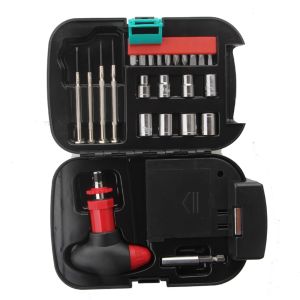 24Pcs Portable Flashlight Tool Box Set Portable Auto Home Emergency Tool Kit With Flashlight Home Steel Repair Tool Box Set