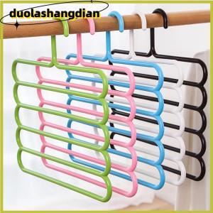 [Duola] Clothes Hangers Trousers Hangers Holders Closet Storage Organizers 5 Layers Pants Towel Scarfs Racks Storage Organization