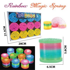 Rainbow Magic Spring Toys 12pcs With Lighting Effect And Projector Effect Rainbow Magic Spring Toy For Kids B1219 *Ready Stock*