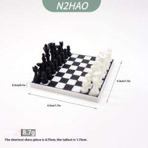 【N2HAO】 1ชุด1: 12ตุ๊กตามินิจำลองหมากรุกสากลสำหรับเด็กขนาดเล็กกระดานหมากรุกตกแต่งฉากชีวิต