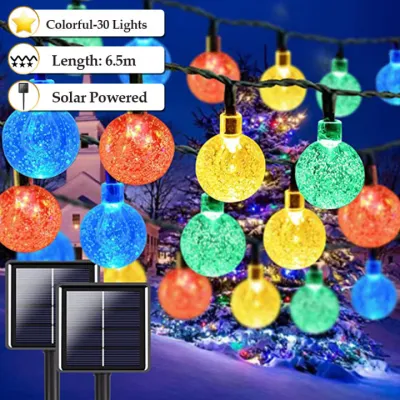 2025NEW Solar String Lights 48ft / 10 Meters 20 Bulbs Vintage Edison Bulbs Waterproof Patio LED Light Bulb Fairy Lights Lamp Garden Light Solar Light Outdoor / Indoor For Patio Holiday Wedding Lights New years