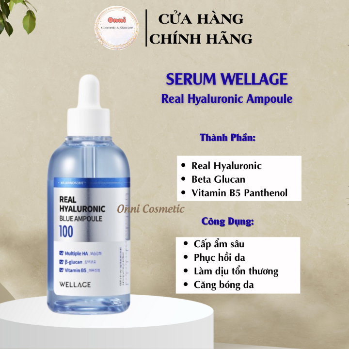 Tinh chất cấp nước WELLAGE Real Hyaluronic Blue Ampoule 75ml