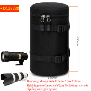 Túi bảo vệ Lens ống kính máy ảnh hình ống trúc nhiều kích cỡ