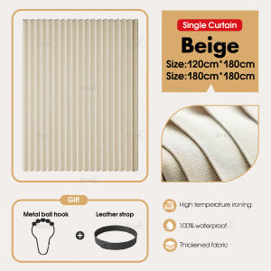 Bren High Quality 120cm 180cm Foldable Shower Curtain Waterproof with Rod Set for Bathroom Makapal Thick Washable Cloth