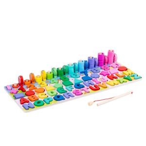 LUZMAR Nhiều màu sắc Đồ chơi gỗ Montessori Giao thông động vật trái cây Bảng chữ cái số Bảng bận rộn cho trẻ mẫu giáo Sáng tạo Gỗ Câu đố ghép hình Trẻ em mẫu giáo