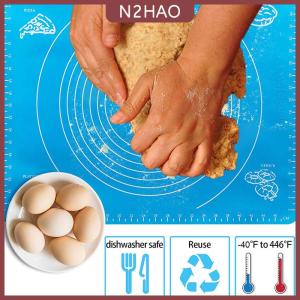 N2HAO  26x29cm Silicone không dính Mat cán bột lót Pad Bánh Ngọt Bánh bakeware