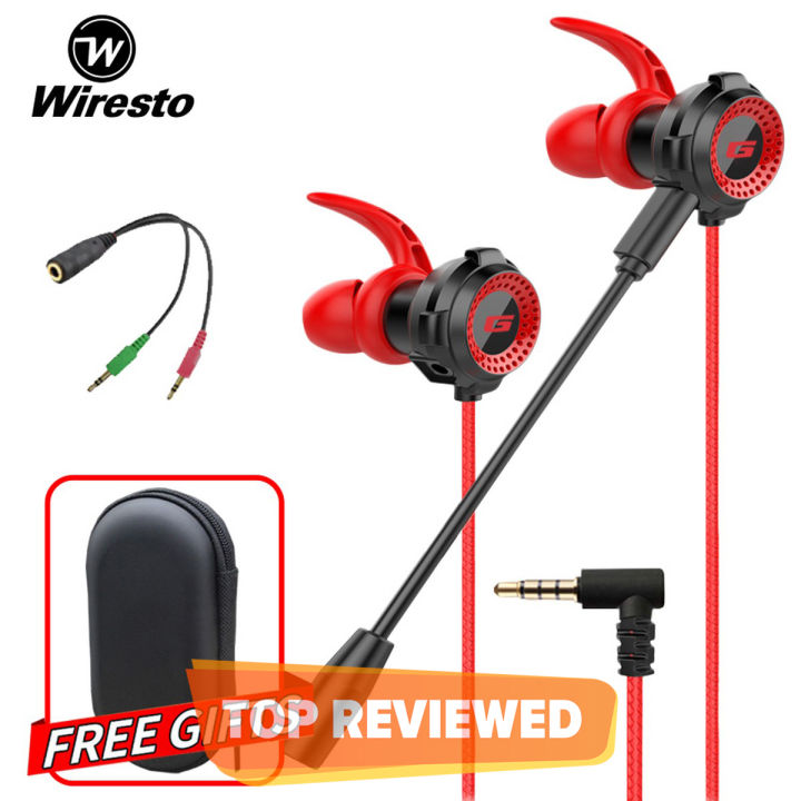 Wiresto Wired Gaming Earphones With Mic No Delay Deep Bass Gaming