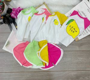 [MẪU HÈT] BỘ CỘC TAY QUẢ CHANH IN TRƯỚC SAU PHONG CÁCH HÀN QUỐC SIÊU CUTE CHO BÉ 8-18KG. VIDEO THẬT. BIBO BABY SHOP