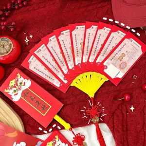 Creative Fan-shaped Red Envelope 6/10 Card Slots Chinese New Year Packet Envelopes Spring Festival Lucky Money Packets