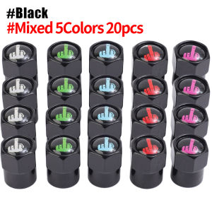 [Pphha] 20 chiếc vỏ bọc bụi thân lốp con dấu cao su kim loại cao cấp logo ngón tay Nắp van lốp xe ô tô phụ kiện ô tô xe máy