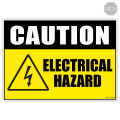 Caution Electrical Hazard Sign - Laminated Signage - A4 Size. 