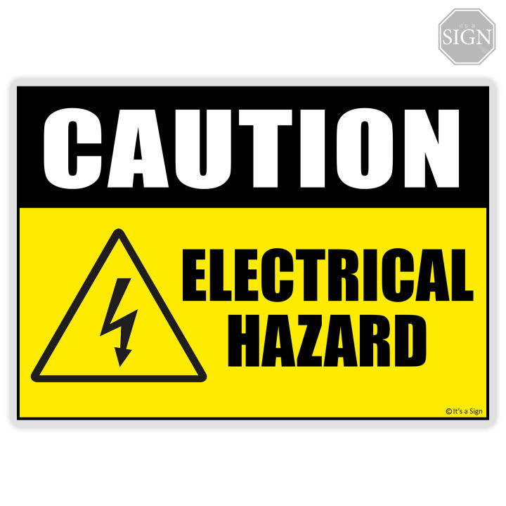 Caution Electrical Hazard Sign - Laminated Signage - A4 Size | Lazada PH