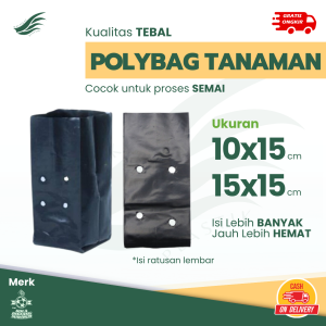 100 Pcs Polybag Semai Tanaman 10x15 15x15 - Polibek Polibag Semai