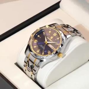 Original POSHI Top Brand Mens Watches Fashion Luxury Quartz Movement Stainless Steel Watch For Men Waterproof Luminous Date Casual Sports Clock Jam Tangan Lelaki