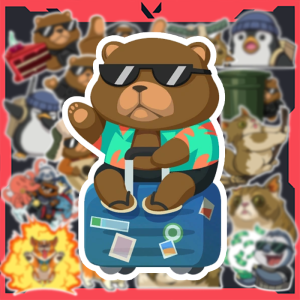 Sticker Valorant - Hình dán Gấu Tacti và những người bạn (set 21 hình)