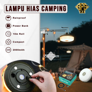 Lampu Hias Camping Tenda LED 250 Lumens Baterai Charge USB Type C Panjang Roll 10 Meter Hook Gantung Magnet
