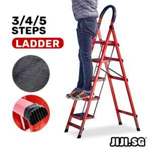 (JIJI.SG) Step Foldable Ladder - Compact and Light Ladder / Foldable / Large Board / Ladder / 5 Step Ladder / sd