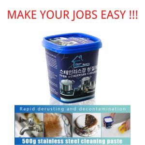 500g Powerful Stainless Steel Cookware Cleaning Paste Household Kitchen Cleaner Washing Pot Bottom Scale Strong Cream