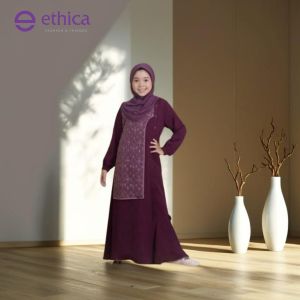 Serba Gamis Anak Ethica Kagumi Kids 118 Elfa 249 Rasberry Monalisa + Baby Doll + Tile Motif