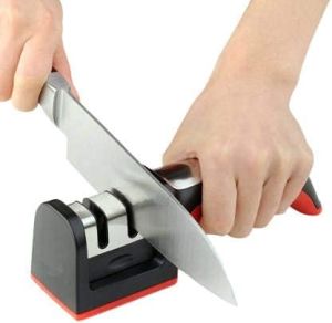KITCHEN KNIFE SHARPENER TOOL - MANUAL 4 STAGE LIGHTWEIGHT SHARPENING KNIFE SYSTEM - BLADE RESTORER FOR KITCHEN KNIVES