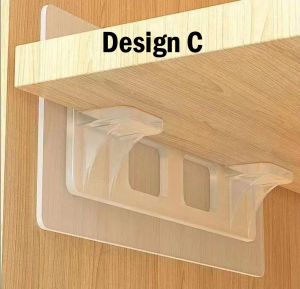 【SKIT SG】4pc/8pc Wall Holder Wall Hanger Adhesive Pegs Shelf Support Clips Layered Partition Without Nail Support Punch-Free Plastic Closet Cabinet Strong Self-Adhesive Clapboard Bracket Hook/Clear Punch-Free Layered Partition Wall Mounted Support