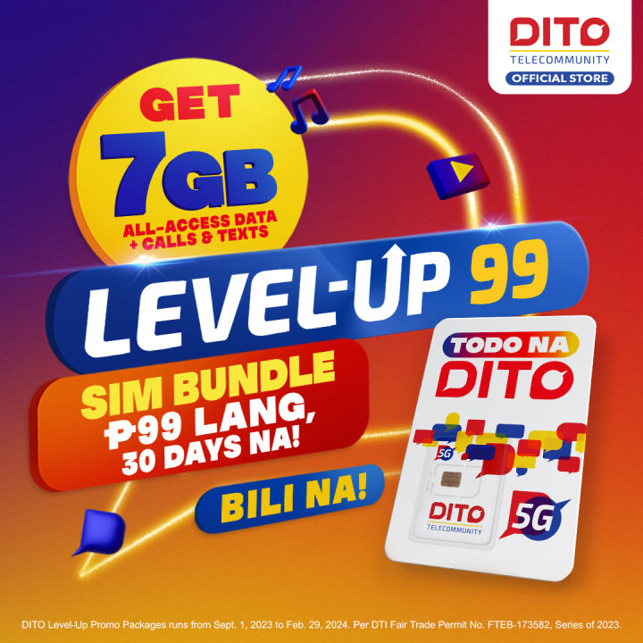 DITO 5G SIM with Level-Up 99 Bundle (7GB Data) | Lazada PH