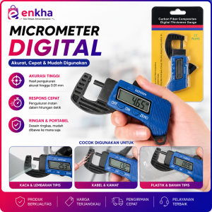 Alat Ukur Ketebalan Presisi Digital Digital Micrometer Thickness Gauge Caliper Carbon Fiber 0-12.7mm