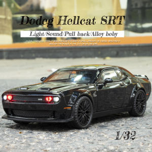 【Without box】1/32 Dodge Hellcat SRT diecast car jiaye Light and Sound Zinc Alloy Model Toys Cars Collection Hot Wheels Model Toy Pull Back Toys for Boys for 3 Years Old and above