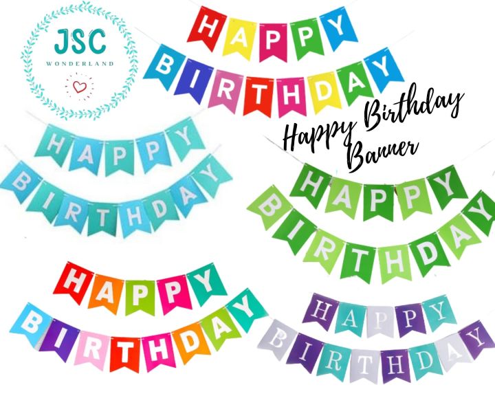 Happy Birthday Banner (Large 16cm x 20cm) Bunting Fish Tail Design Wall  Party (Colorful) Birthday Banner - Birthday Party Decoration, Children's Party  Decoration, Baby Party Decoration, Adult Party Decoration