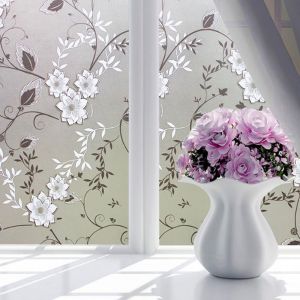 PLUMFOU Opaque Adhesive Bedroom Decorative Cover Glass Stickers Window Film