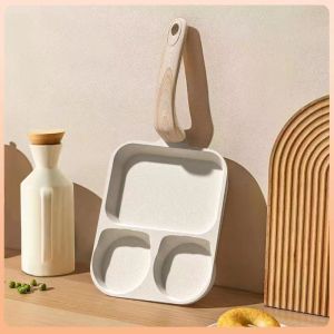 Non-Stick Flat Bottom Frying Pan 3 in 1 Breakfast Frying Pan Fried Egg Pan Burger Pan Pancake Maker Kuali Telur Cookware Griddle Omelette pan平底锅