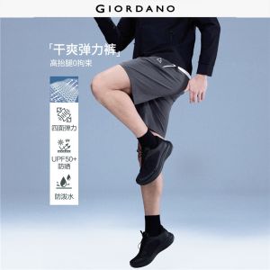 Giordano Men G-MOTION pritn 4-way stretch piping shorts Free Shipping 01106345