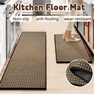 Kitchen Mat Floor Rug Non Slip Absorbent Thick Linen Dirt Resistant Home Sink Area