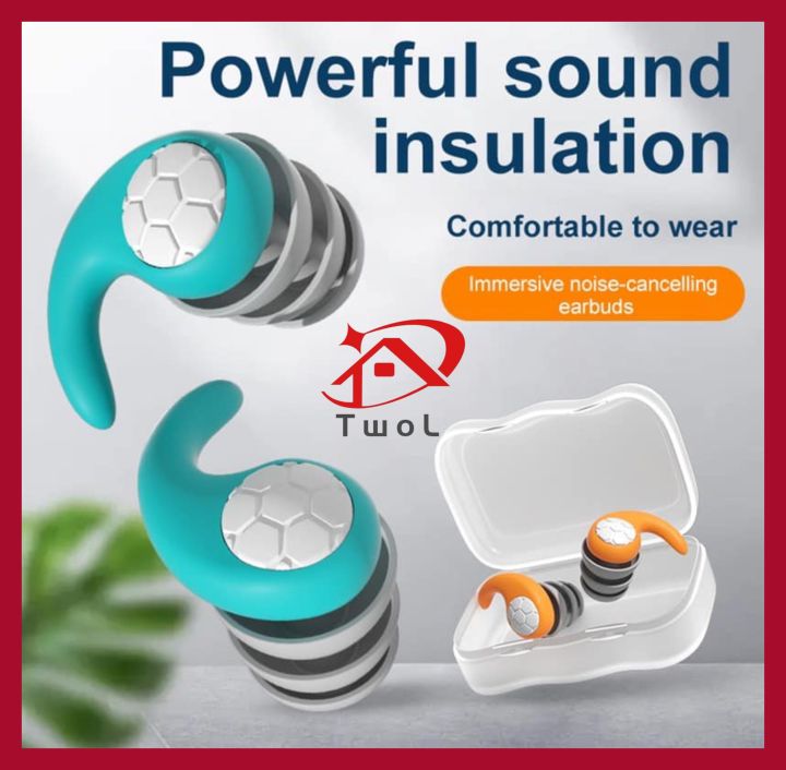 TwoL Sleeping Ear Plugs Reusable Noise Reduction Tapones Washable
