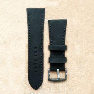 Tali Jam Kulit Sapi Asli Crazy Horse Warna Hitam UK 30mm Bergaransi