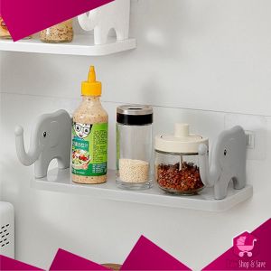 BabyShop-C864 Rak Dinding Tempel Kamar Mandi Motif Gajah Tanpa Paku Serbaguna / Rak Dapur Gantungan