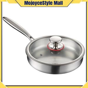 316 Stainless Steel Frying Pan With Lid Universal Steak Cooking Pot Non-Stick Even-Heating Flat Bottomed Skillet Gas Induction Cooker