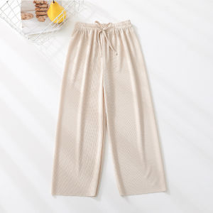 4-12 Years Children Girl Pants Loose Ice Silk Trousers Seven-point Pants Kids Bottom