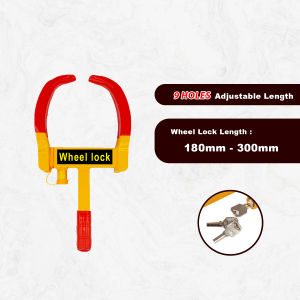 Wheel Lock Tyre Clamp Anti-Theft Heavy Duty Security Lock 12 Holes Adjustable Universal Vehicle Tire Locker