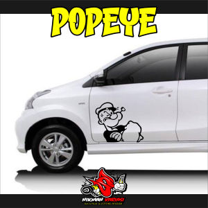 CUTTING STICKER MOBIL POPEYE SI PELAUT GOOD JOB STIKER KACA BODY MOBIL VARIASI KEREN TOP