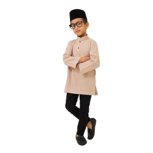 PG1 ☆ Brand Sempurna ☆ New Design Baju Kurta Budak Regular Slim Fit Cotton Warna Peach Nude Purple Black Mint Green Baby Blue Lilac Dusty Pink Soft Yellow Sedondon Baju Raya / KD