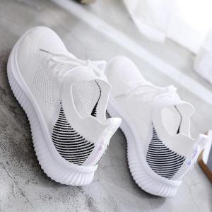 Free Shipping Spring New Collection Of White Sneakers For Women: Breathable Sporty Mesh-Upper Shoes With A Versatile Open-Toe Design