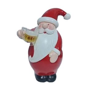 YOUSHI TOP Thủ công mỹ nghệ bằng nhựa resin Tượng ông già Noel bằng nhựa resin Đỏ tươi Tư thế uống rượu Trang trí tường bằng bình hoa Đạo cụ tạo không khí lễ hội Bề nhẵn Tượng Uống Rượu Giáng Sinh Bàn làm việc văn phòng
